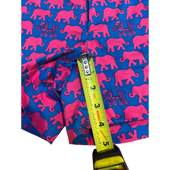 Women's Blue Pink Elephant Print Shorts Casual Summer Beach Vacation Size M - Picture 7 of 16